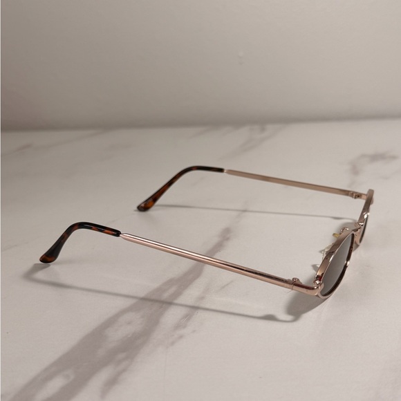 Oval Rose Gold Frame Sunglasses with Brown Lenses - Picture 4 of 5